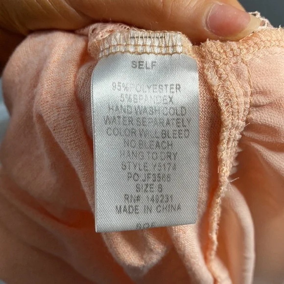 Kori Coral Peach Lace Layered Fall Long Sleeve Top - Picture 8 of 8